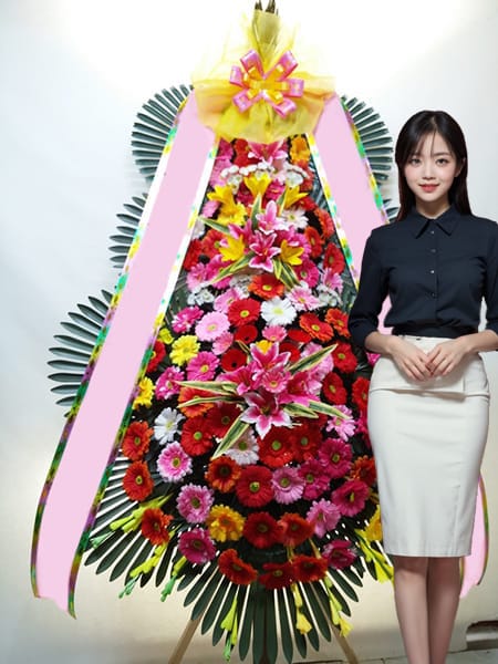 안양 더블룸하우스웨딩 3단화환 고급형